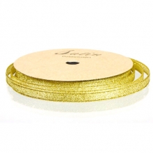 Satinband På Rulle - 3mm x 10 meter - Glittrande Guld