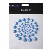 Självhäftande halvpärlor - Pearls 50 st - Blue Denium