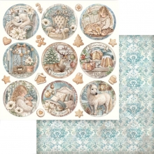 Papper Stamperia - White Christmas - Rounds