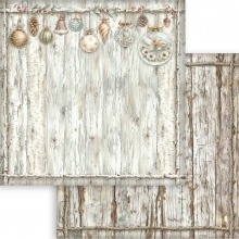 Papper Stamperia - White Christmas - Wooden Pattern