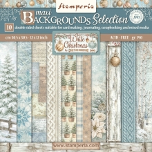 Paper Pad Stamperia 12x12 Tum - Maxi Background White Christmas