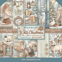 Paper Pad Stamperia 8x8 Tum - White Christmas