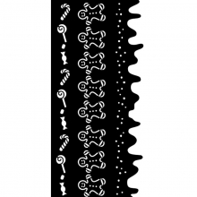 Schablon 12x25 cm - Candy Christmas - Stripes