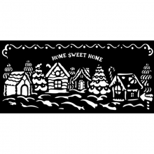 Schablon 12x25 cm - Candy Christmas - Village