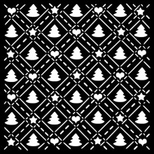 Schablon 18x18 cm - Candy Christmas - Tree Pattern