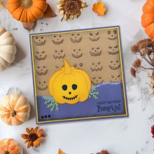 Schablon av Metall - 15x15 cm - Pumpkin Faces - Vaessen