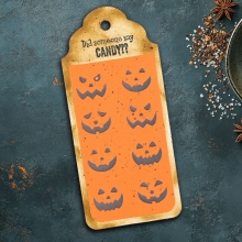 Schablon av Metall - 15x15 cm - Pumpkin Faces - Vaessen