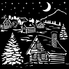 Schablon 20x25 cm - The Owl's House - Cottage