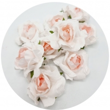 Pappersrosor För Pyssel - 40 mm - Rosa / Vit - 9 st