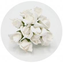 Pappersrosor Knoppar - För Pyssel - 12 st - 30 mm - Vita