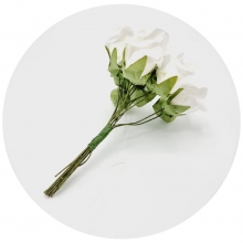 Pappersrosor Knoppar - För Pyssel - 12 st - 30 mm - Vita