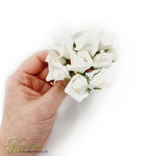 Pappersrosor Knoppar - För Pyssel - 12 st - 30 mm - Vita
