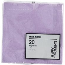 Servetter stl. 33x33 cm Ljuslila 20 st till scrapbooking, pyssel och hobby