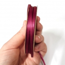Sidenband På Rulle 3mm x 10 meter Bordeaux Vinröd 3 mm