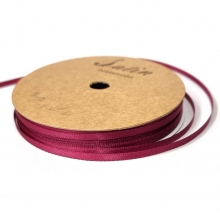 Sidenband På Rulle 3mm x 10 meter Bordeaux Vinröd 3 mm