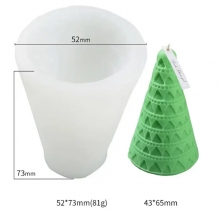 Silikonform Ljusformar - Dekorativ Julgran - H: 6,5 cm