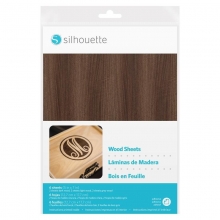 Wood paper sheets 3 olika sorter Silhouette 6 ark Specialpapper
