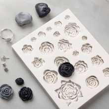 Silikonform Rosor - 21 motiv - Mått: 1-4 cm