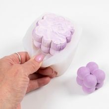 Silikonform Gjutform - Bubblig Fyrkant - 5x6 cm