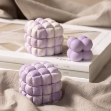 Silikonform Gjutform - Bubblig Fyrkant - 5x6 cm