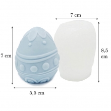 Silikonform Ljusformar - Ägg Design 6 - H: 9,2 cm