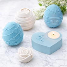 Silikonform Ljusformar - Sfär Klot Med Ränder Candle Mold