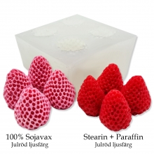 Silikonform Ljusformar - Jordgubbar - 3 cm