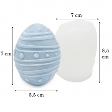Silikonform Ljusformar - Ägg Design 4 - H: 9,2 cm