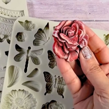 Silicon Mould A5 - Stamperia Secret Diary - Butterflies and Flowers