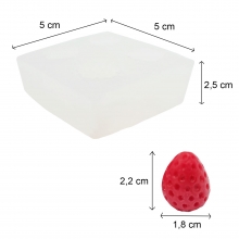 Silikonform Ljusformar - Smultron - 2 cm