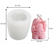Silikonform Ljusformar - Liten Tomte Med Julklocka - H: 6 cm