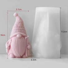 Silikonform Ljusformar - Tomte Med Skidor - H: 10 cm