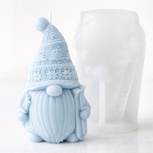 Silikonform Ljusformar - Tomte Med Skidor - H: 10 cm