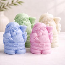 Silikonform Ljusformar - Liten Tomte Med Julklocka - H: 6 cm
