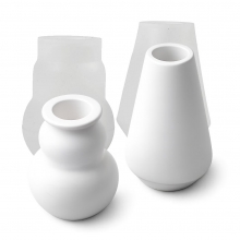 Silikonform, 2 st, matt transparent: vas och ljushållare, packshot.