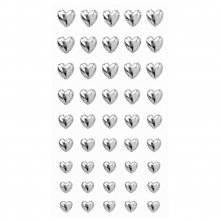 Pearls Silver Hearts - 45 st - Självhäftande Silverhjärtan