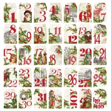Simple Stories Die cuts - Simple Vintage Christmas - Number Tags
