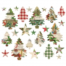 Simple Stories Die cuts - Simple Vintage Christmas - Trees and Stars
