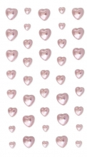 Självhäftande Pearls  - Rosa Hjärtan - 40 st