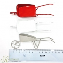 Miniatyr - Skottkärra Metall - Grå - 12,5 cm