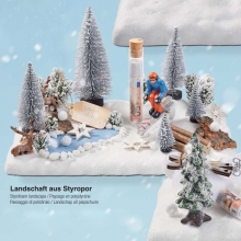 Snölandskap i Frigolit med Glitter - 30 x 20,5 cm