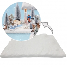 Snölandskap i Frigolit med Glitter - 30 x 20,5 cm