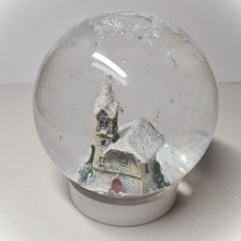 Miniatyr Hus Kyrka med Snö 3,5 cm Slott Stuga