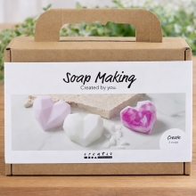 Mini DIY Kit Tvåltillverkning - Rosa Facetterade Hjärtan