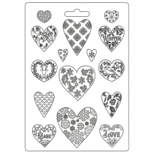 Soft Mould A4 Stamperia - Christmas Patchwork - Hearts