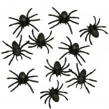 Spindlar i plast 10 st Halloween Dekoration 4 cm Halloweenpyssel Höstpyssel