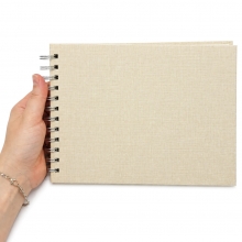 Fotoalbum Spiralbundet - 17x23 cm - Beige Fabric - 15 sidor