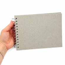 Fotoalbum Spiralbundet - 17x23 cm - Grey Fabric - 15 ark