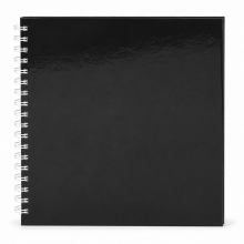 Fotoalbum Spiralbundet 25x25 cm - Svart - 40 Svarta Ark