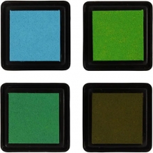 Stämpeldyna - Gröna - 3,5x3,5 cm - 4 st